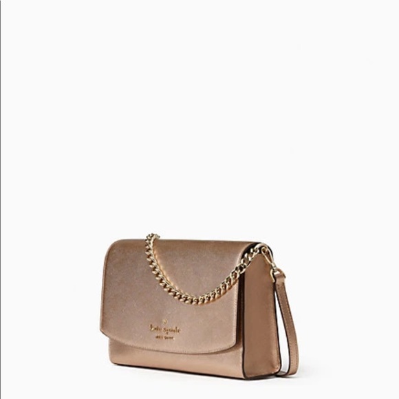 NWT, Kate Spade Carson Convertible Crossbody, Glittering Metallic - Picture 3 of 4